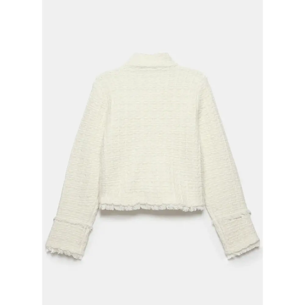 Mint Velvet Cream Cotton Blend Boucle Knit Jacket